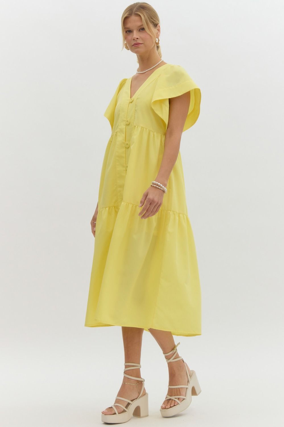 YELLOW MIDI DRESS