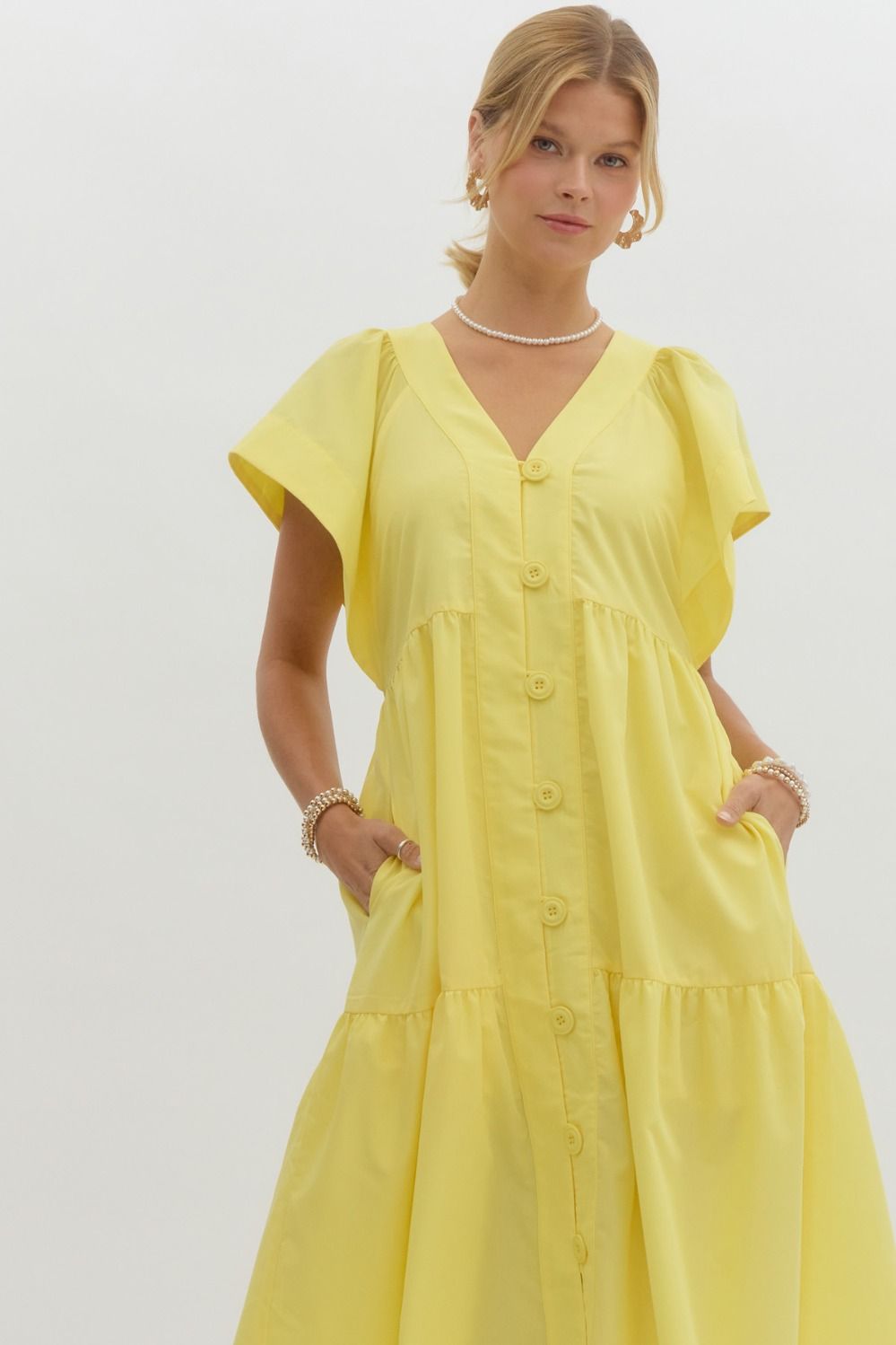 YELLOW MIDI DRESS
