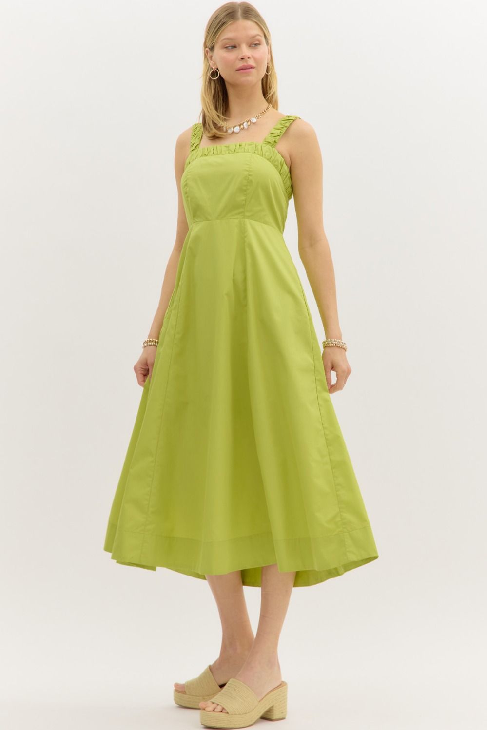 CHARTREUSE TIE BACK DRESS