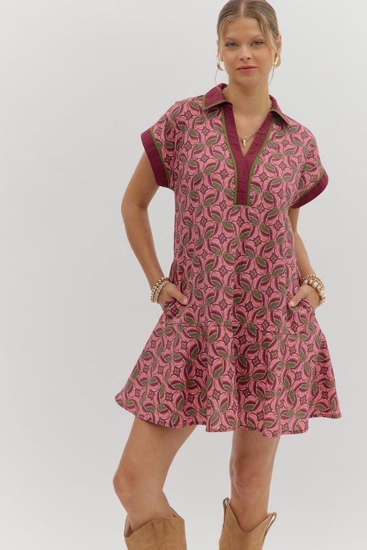 ABSTRACT MINI DRESS