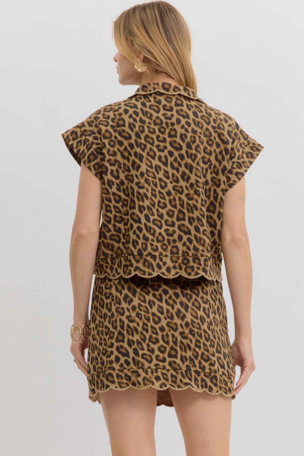 LEOPARD PRINT SCALLOP SET