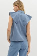 FANCY FLUTTER SLEEVE TOP