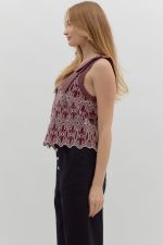 BURGUNDY EMBROIDERED TOP