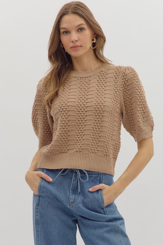 SOLID PATTERNED SWEATER