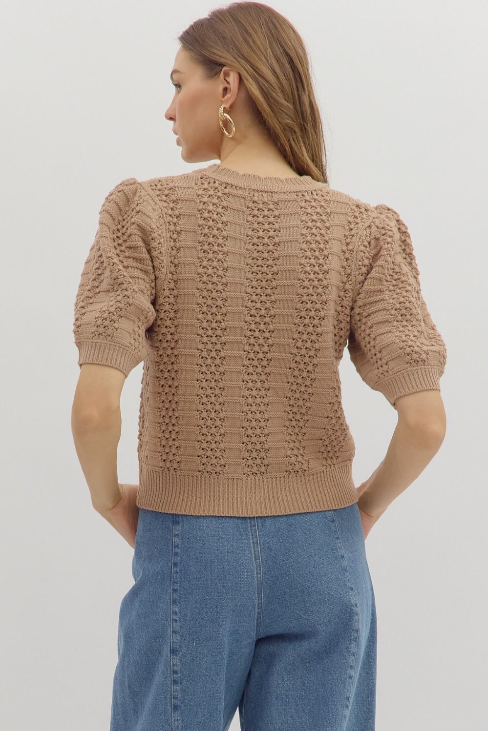 SOLID PATTERNED SWEATER