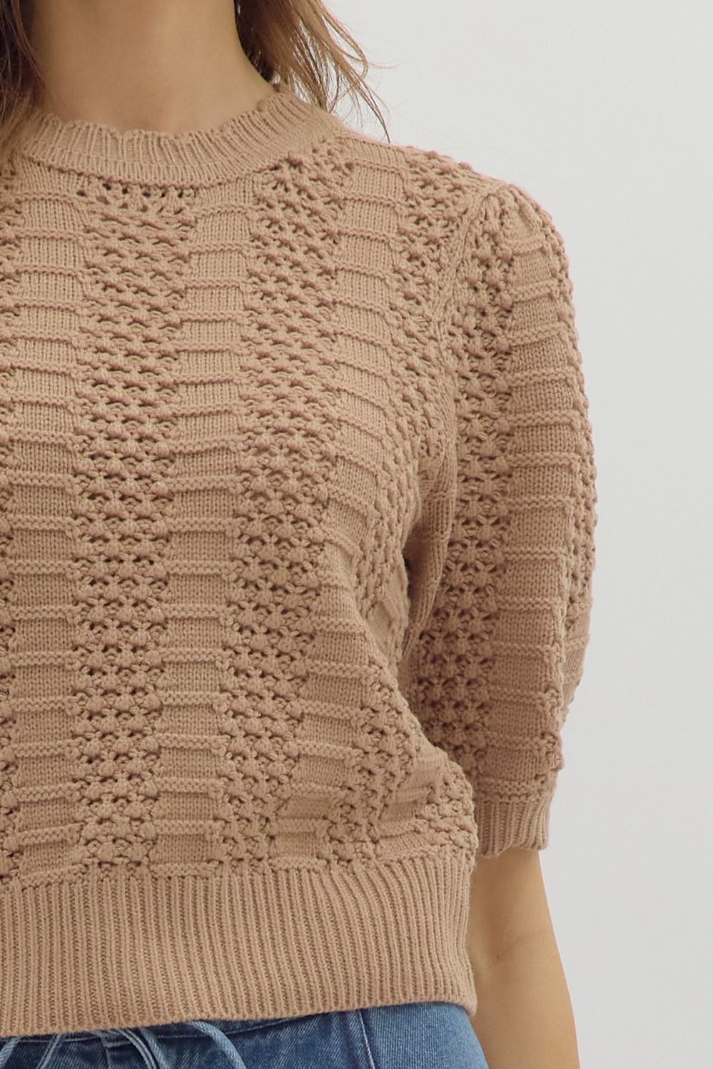SOLID PATTERNED SWEATER