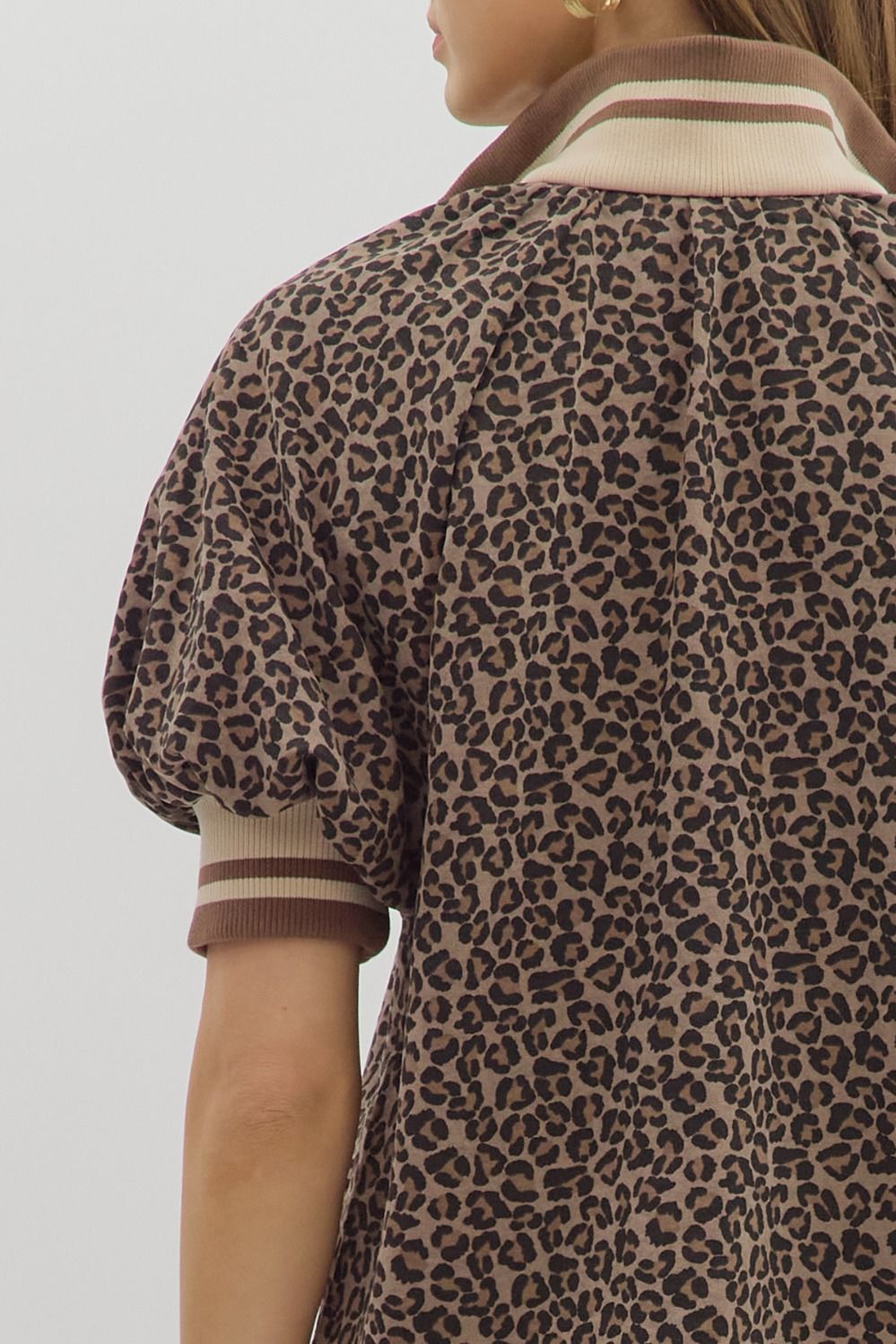 LEOPARD PUFF SLEEVE TOP