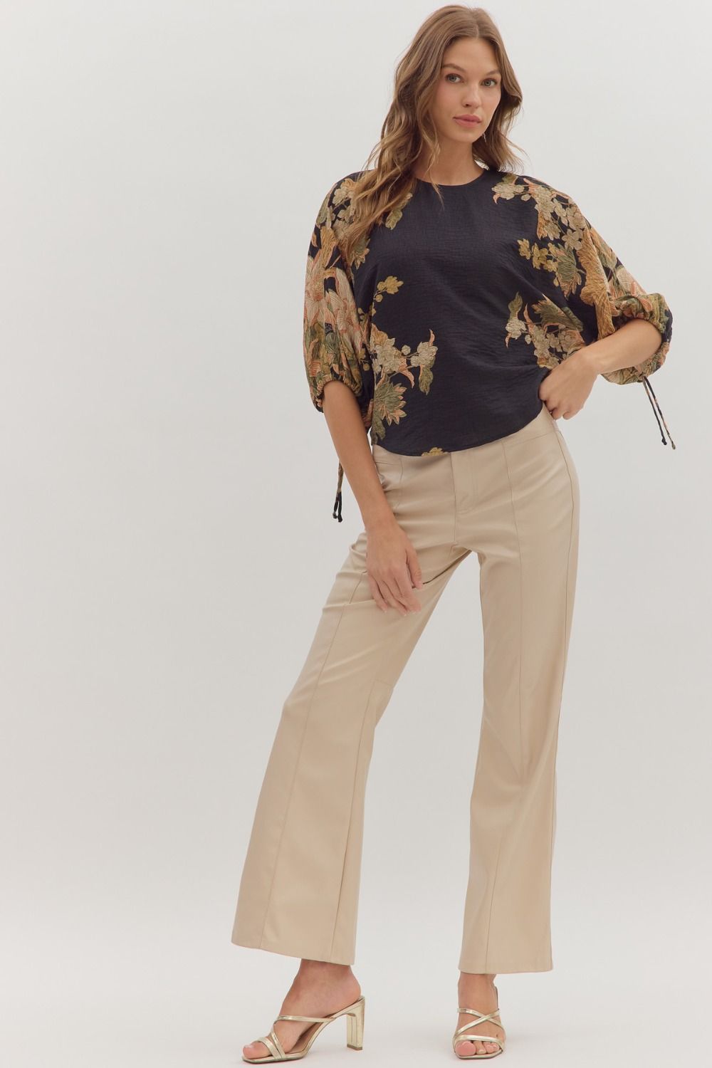 DROP SLEEVE FLORAL BLOUSE