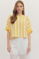SUNSHINE STRIPED SWEATER TOP