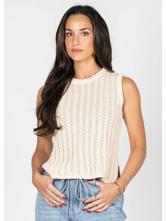 CREAM KNIT TANK