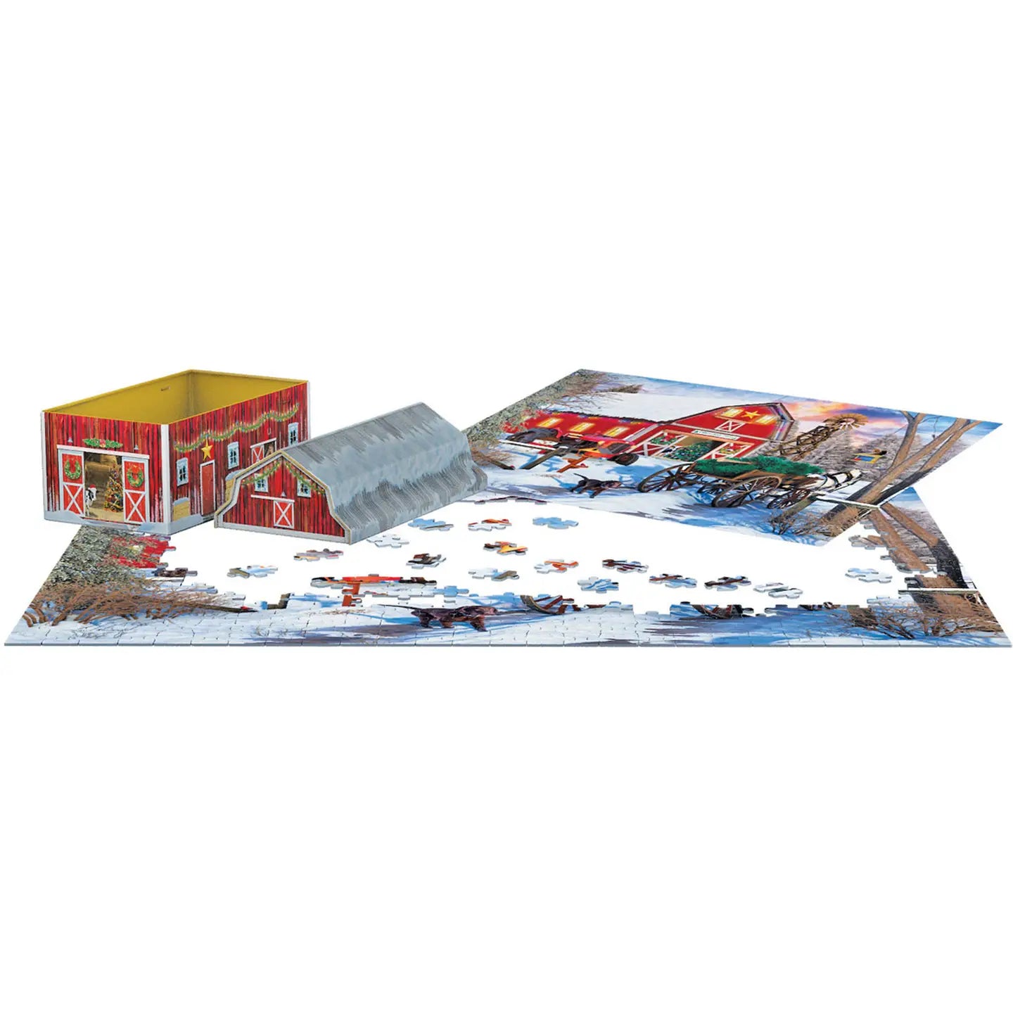CHRISTMAS BARN TIN PUZZLE
