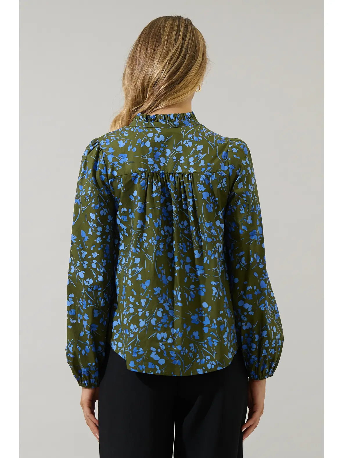 SOLVAY FLORAL NELLIA RUFFLE TOP