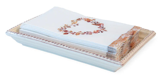 BEADED GUEST TOWEL TRAY - CREAM