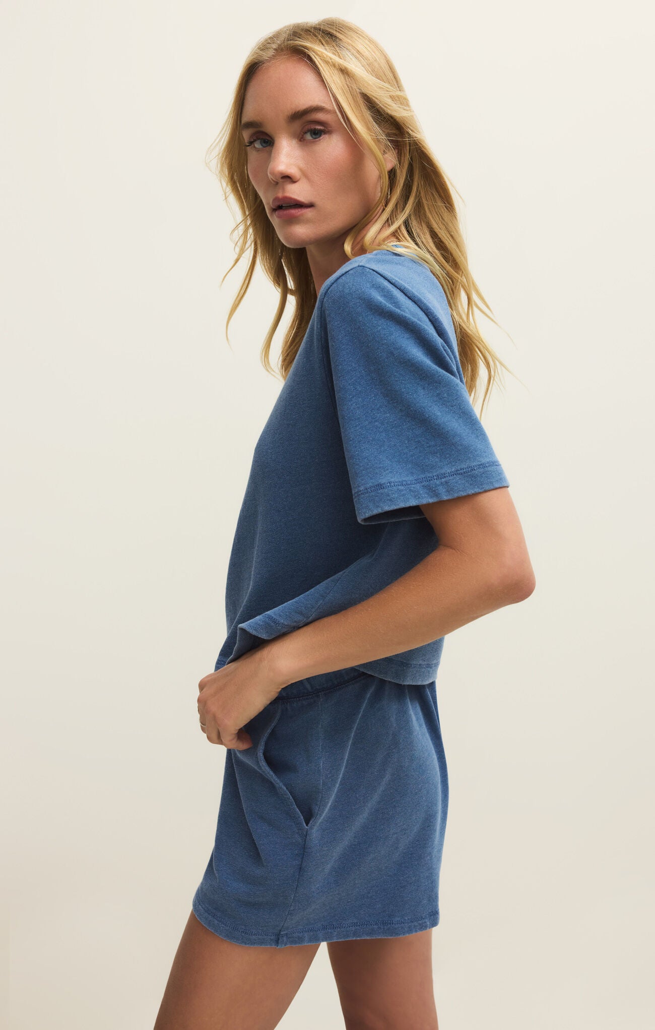 CURRAN KNIT DENIM TOP