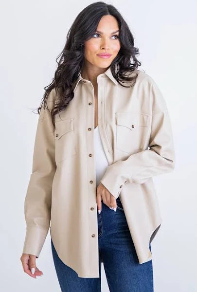 PLEATHER POCKET SHACKET TUNIC