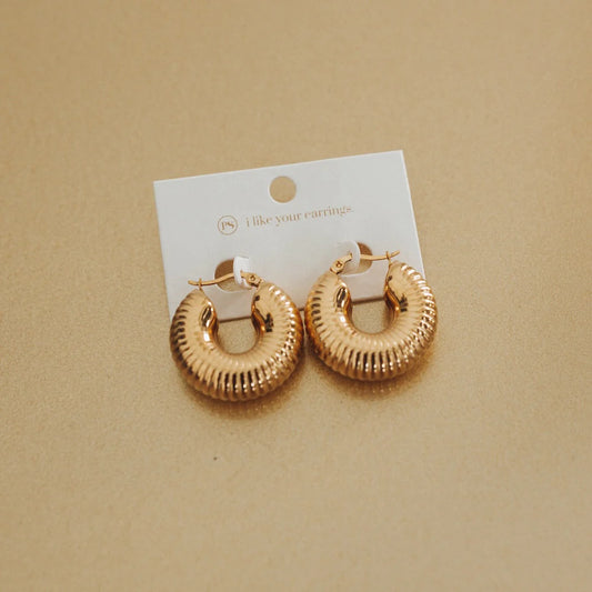 TRUE LOVE TEXTURED HOOP EARRINGS