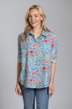 PAISLEY PRINT BOYFRIEND SHIRT