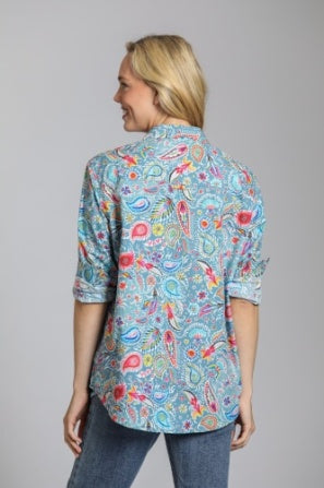 PAISLEY PRINT BOYFRIEND SHIRT