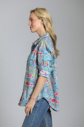 PAISLEY PRINT BOYFRIEND SHIRT
