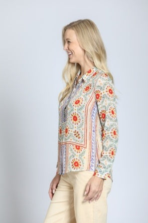 FANCY FLORAL PATTERNED BLOUSE