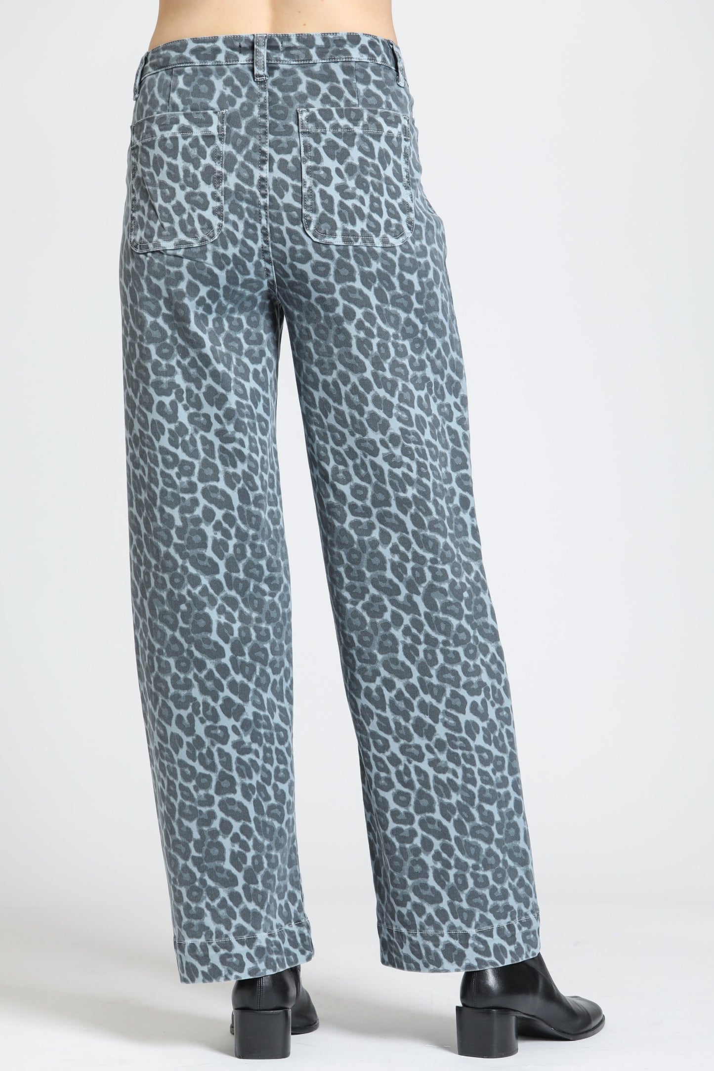 FADED BLUE ANIMAL PRINT JEANS