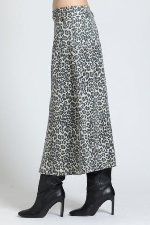 VEGAN SUEDE LEOPARD SKIRT