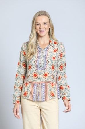 FANCY FLORAL PATTERNED BLOUSE