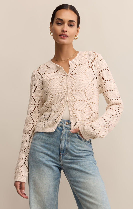 ROSALYN SWEATER CARDIGAN - CRYSTAL