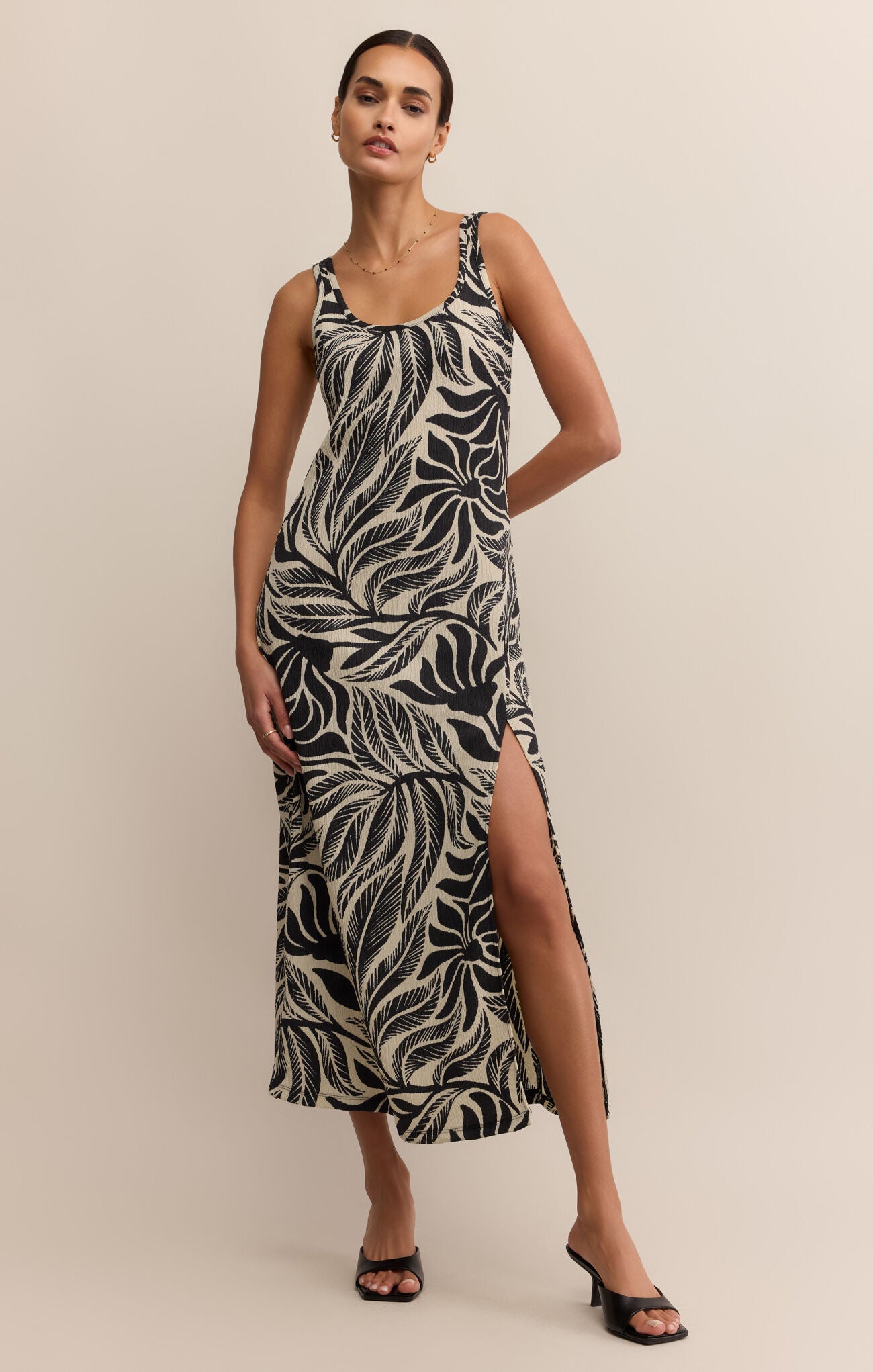 POLANCO ISLA LEAF MIDI DRESS