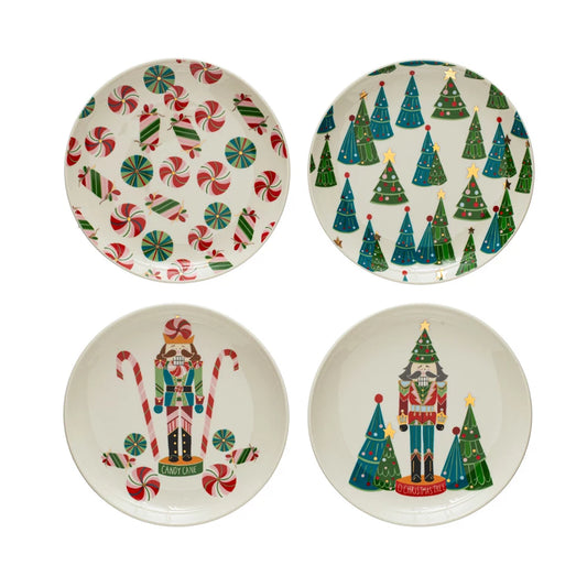 NUTCRACKER PATTERN CANAPE PLATES SET/4