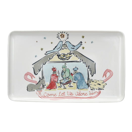 "OH COME LET US ADORE HIM" NATIVITY PLATTER