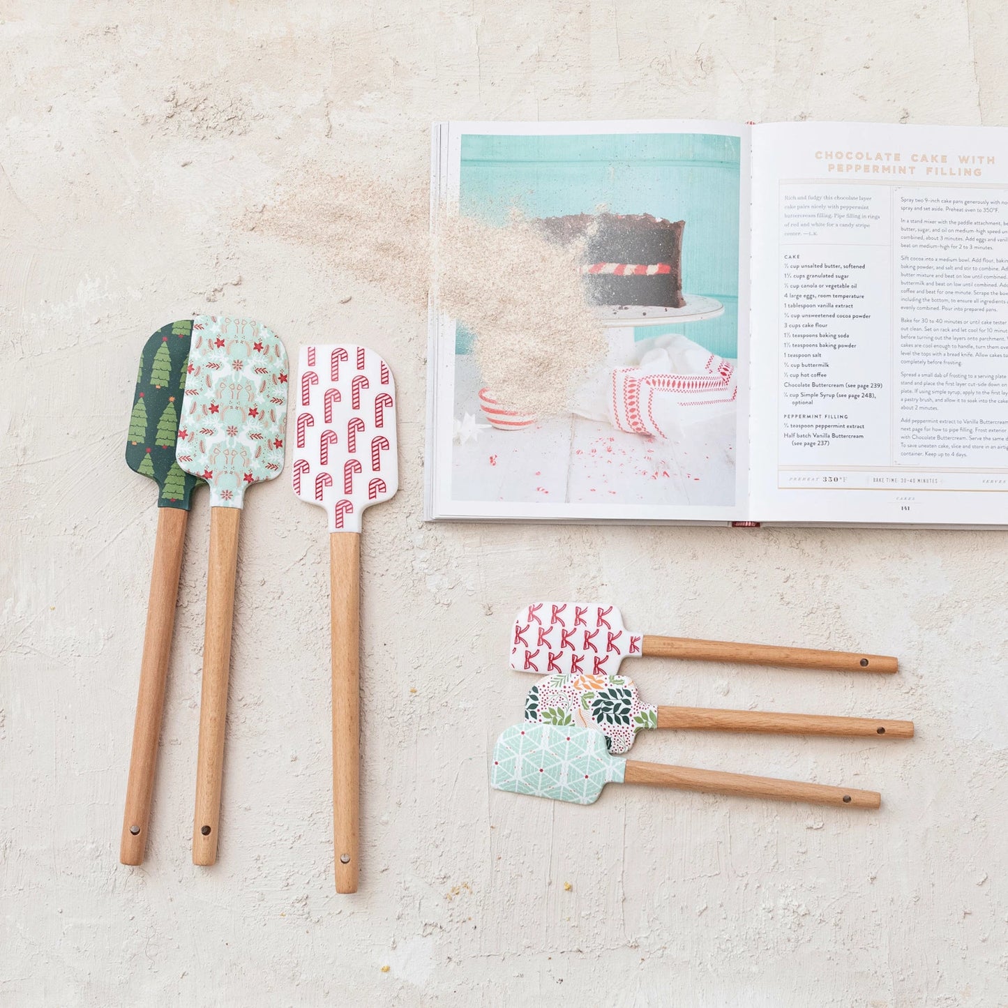 HOLIDAY PATTERN SPATULAS SET/2
